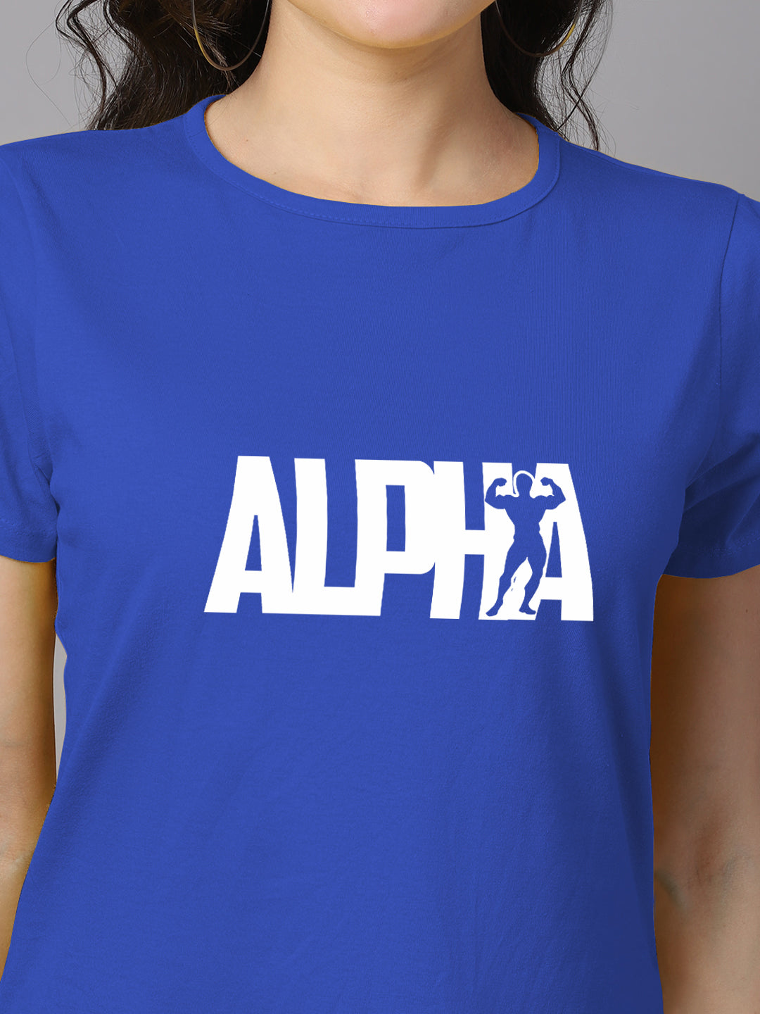 Women Slit Sleeves Alpha Printed Pure Cotton T-Shirt - Friskers