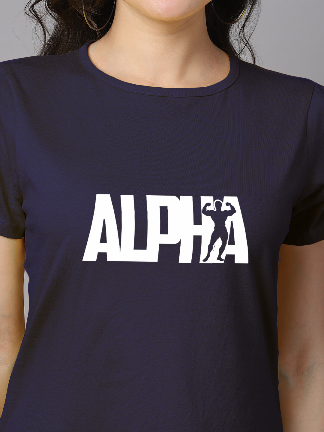 Women Slit Sleeves Alpha Printed Pure Cotton T-Shirt - Friskers