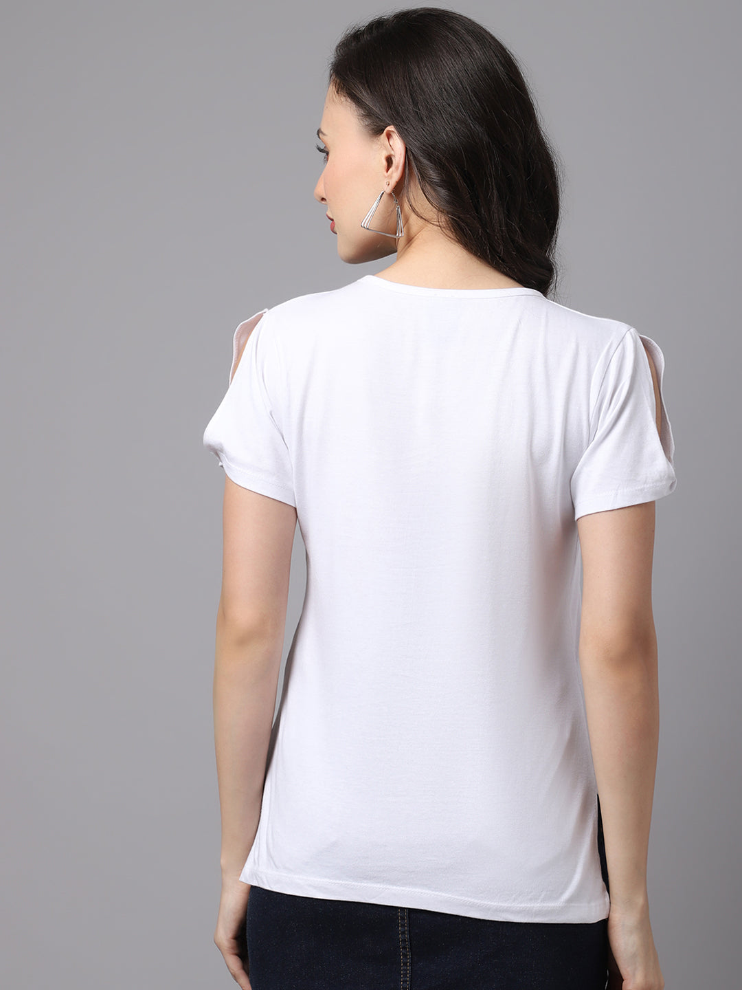 Women Slit Sleeves Cricket Printed  Pure Cotton T-Shirt - Friskers