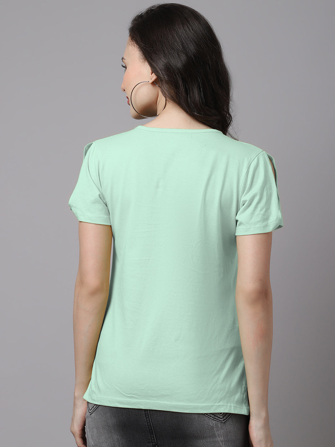 Women Slit Sleeves Cricket Printed  Pure Cotton T-Shirt - Friskers