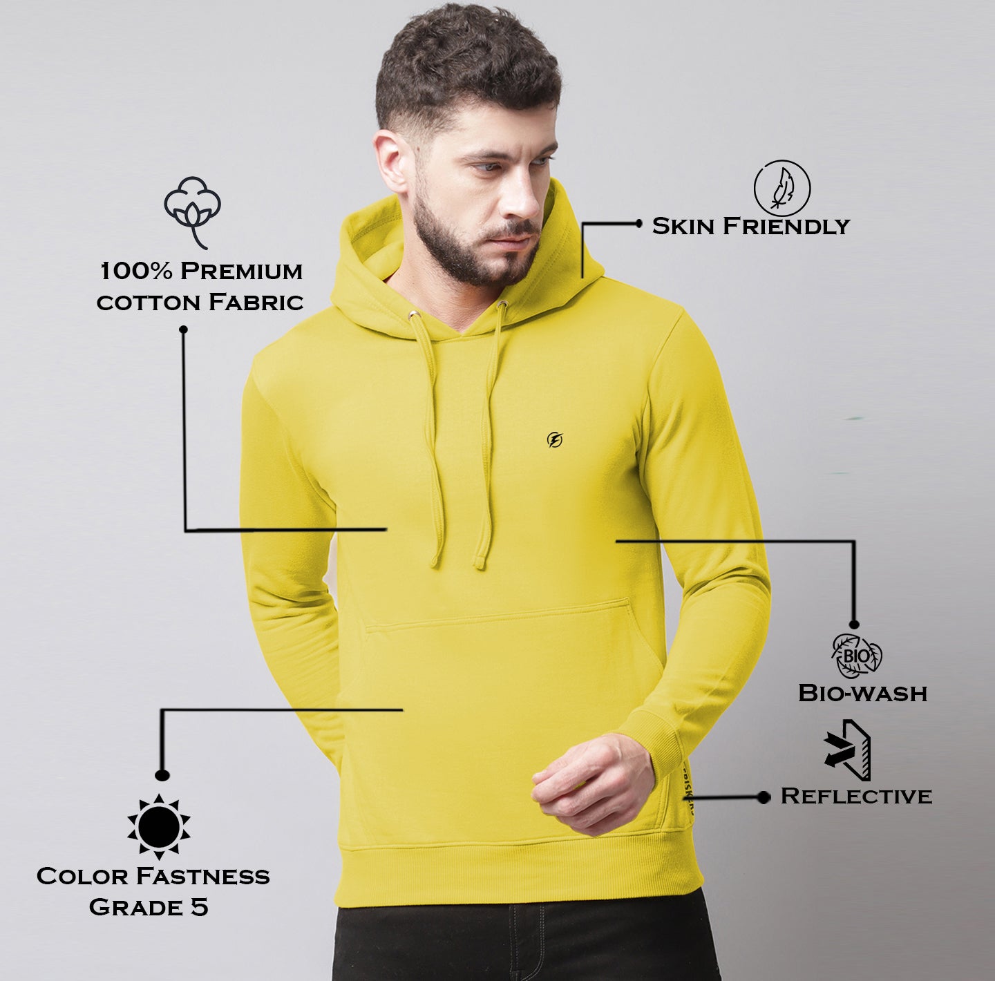 Men's Full Sleeves Casual Hoody T-shirt - Friskers
