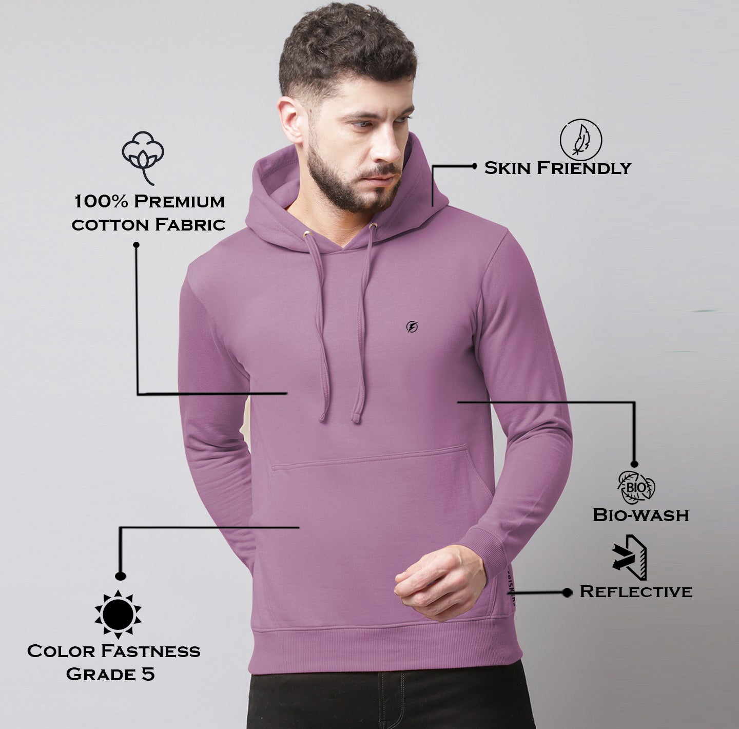 Men's Full Sleeves Casual Hoody T-shirt - Friskers