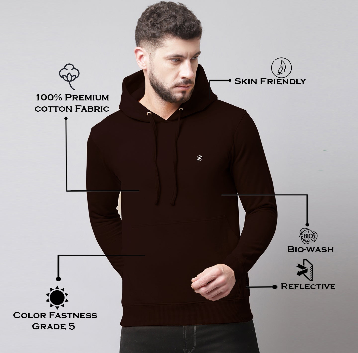 Men's Full Sleeves Casual Hoody T-shirt - Friskers