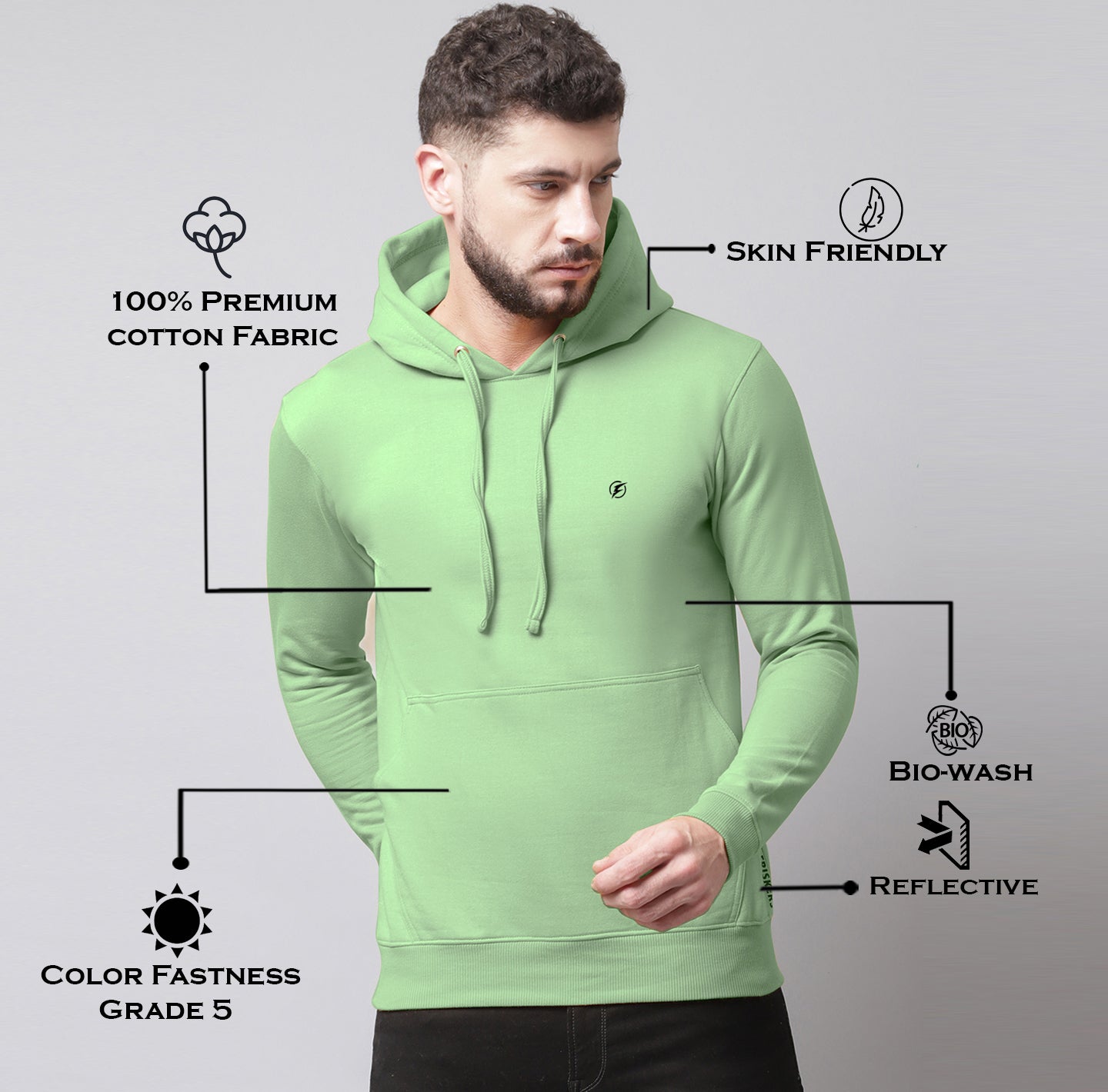 Men's Full Sleeves Casual Hoody T-shirt - Friskers