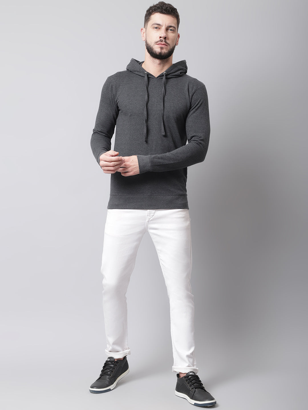 Men's Full Sleeves Casual Hoody T-shirt - Friskers