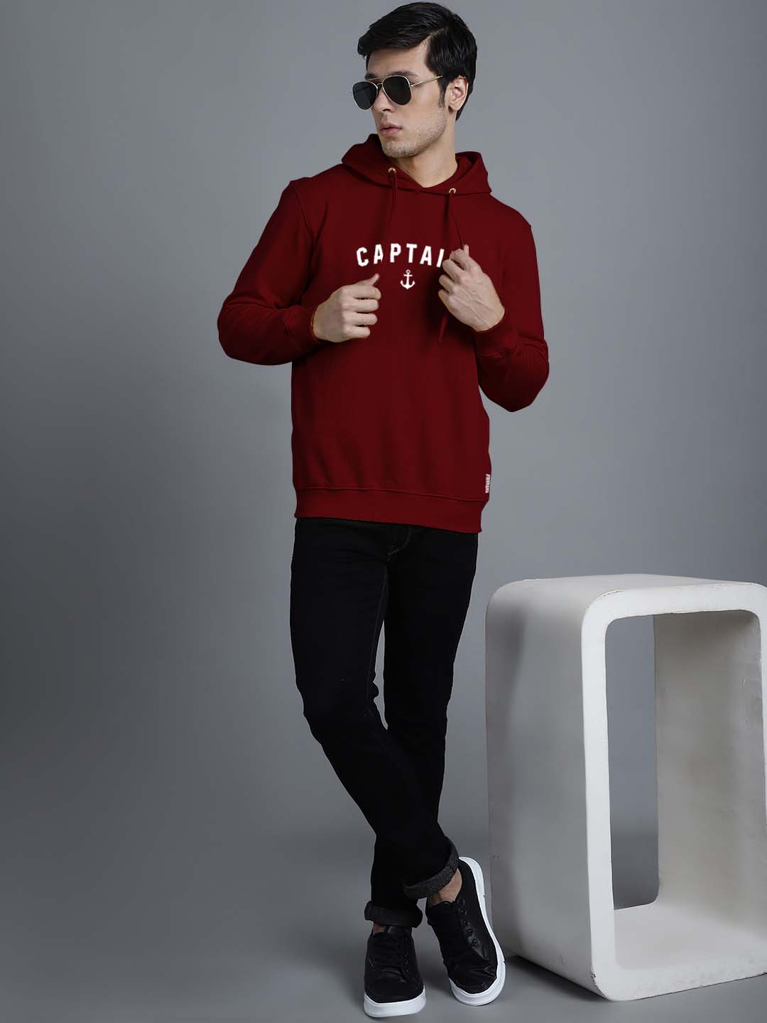 Men's Captain Full Sleeves Hoody T-Shirt - Friskers