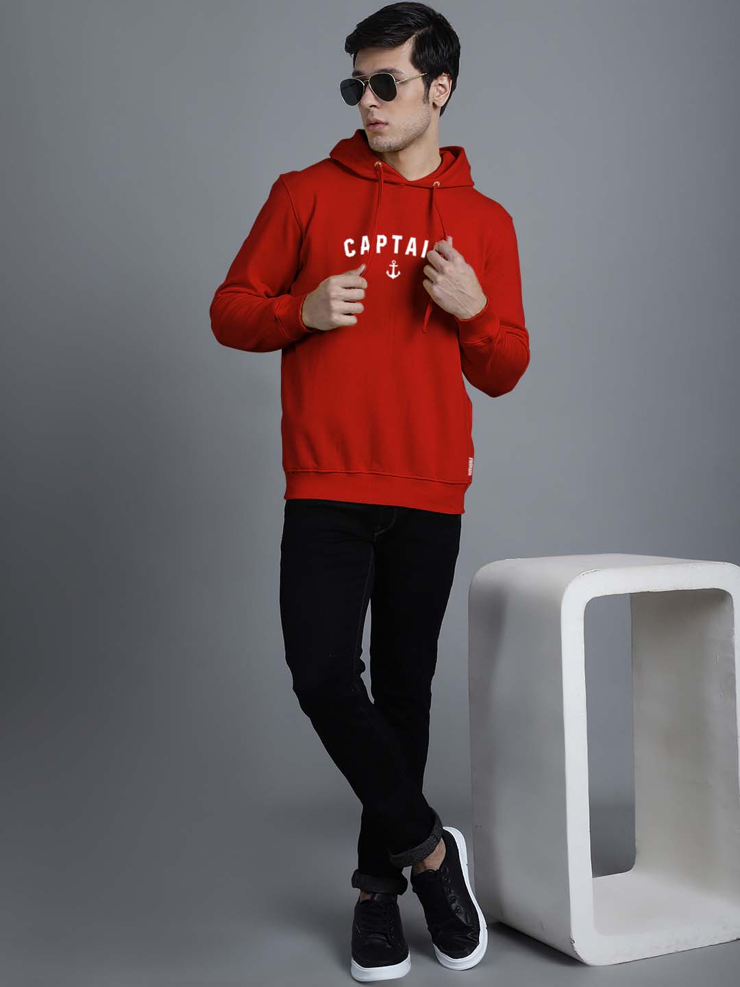 Men's Captain Full Sleeves Hoody T-Shirt - Friskers