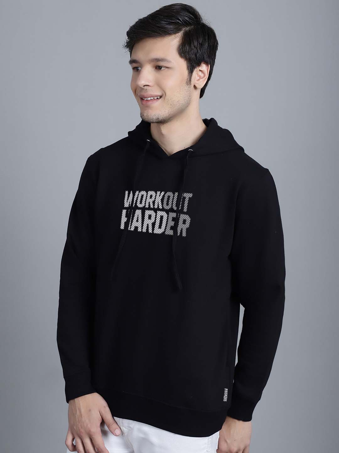 Men's Workout Harder Full Sleeves Hoody T-Shirt - Friskers