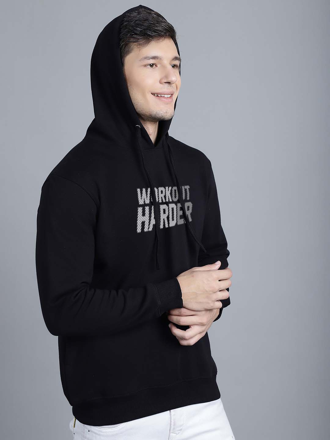 Men's Workout Harder Full Sleeves Hoody T-Shirt - Friskers