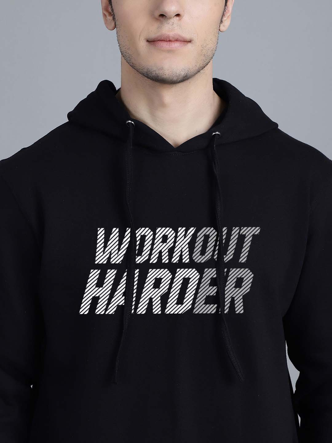 Men's Workout Harder Full Sleeves Hoody T-Shirt - Friskers