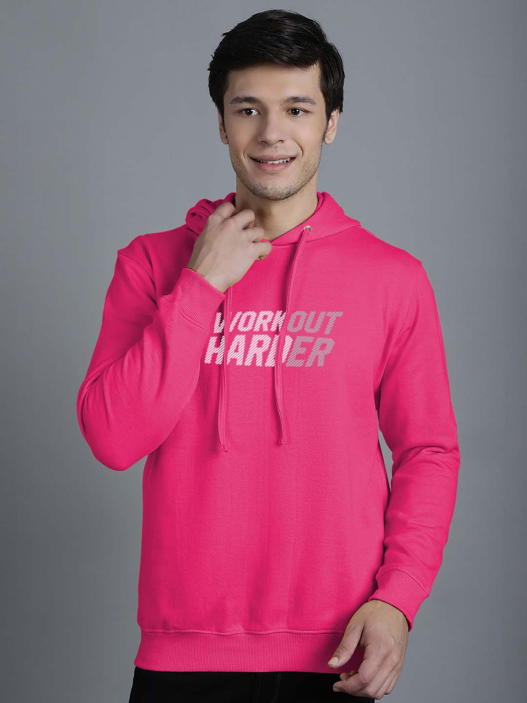Men's Workout Harder Full Sleeves Hoody T-Shirt - Friskers