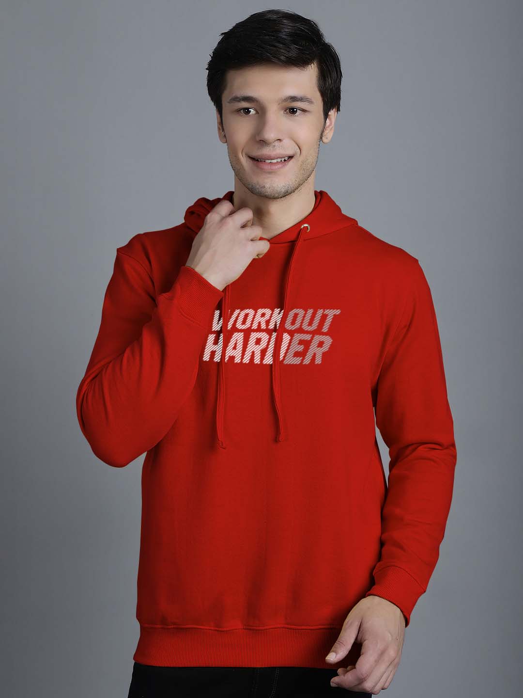 Men's Workout Harder Full Sleeves Hoody T-Shirt - Friskers