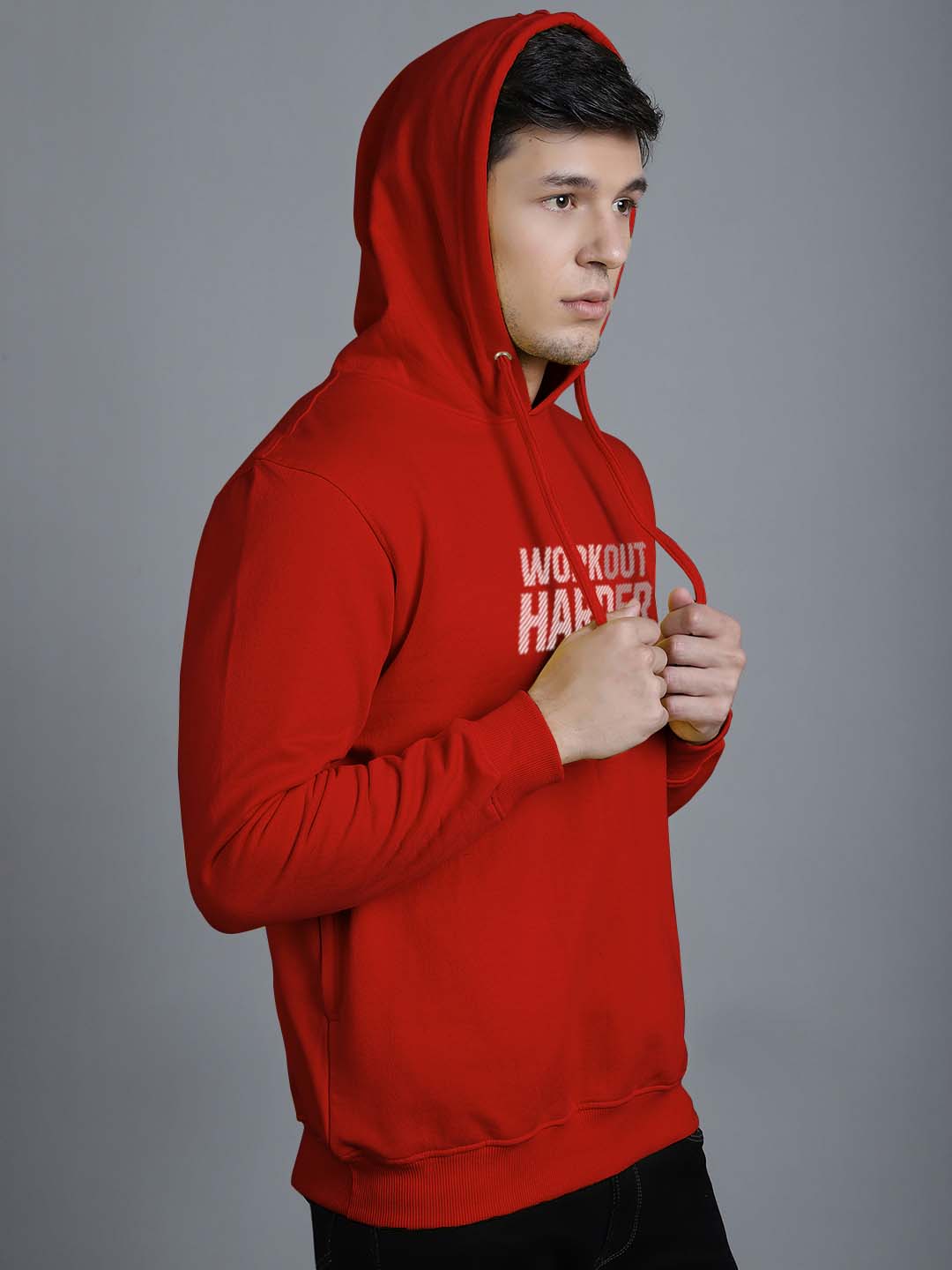 Men's Workout Harder Full Sleeves Hoody T-Shirt - Friskers