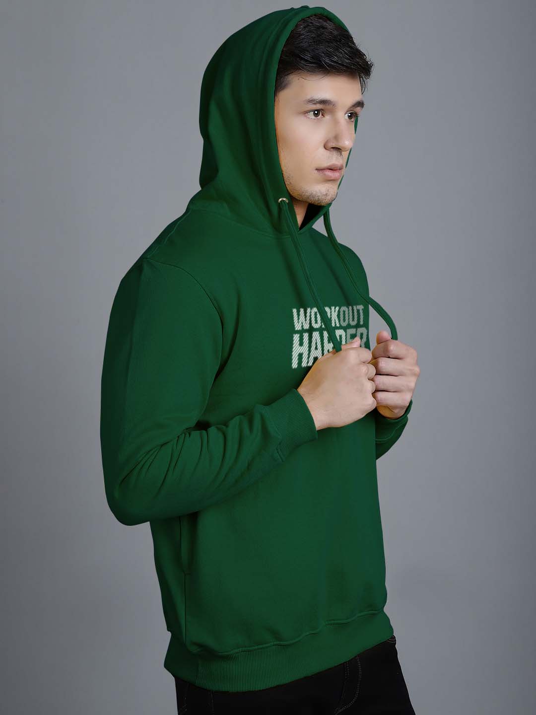 Men's Workout Harder Full Sleeves Hoody T-Shirt - Friskers