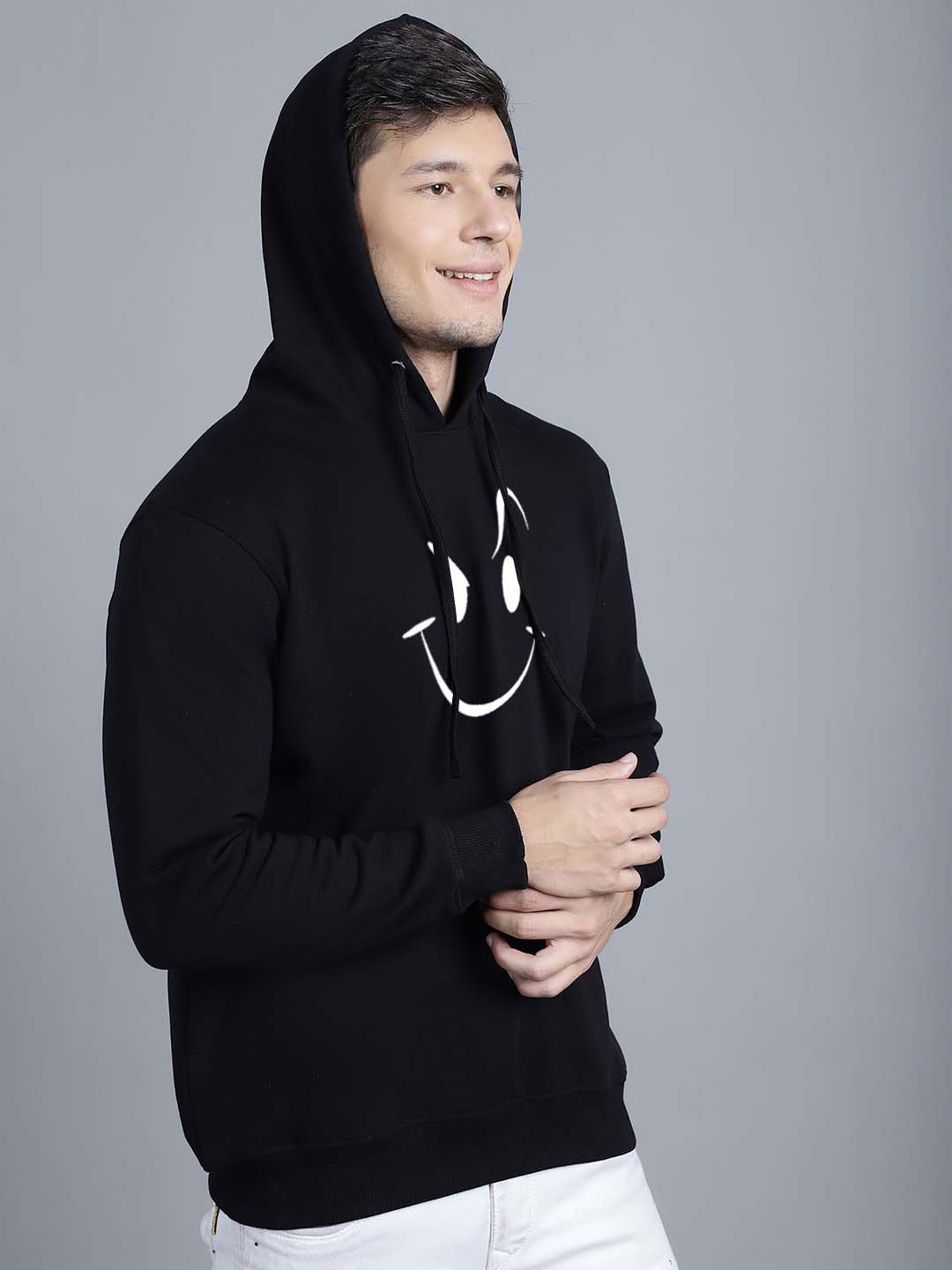 Men's Smiley Full Sleeves Hoody T-Shirt - Friskers