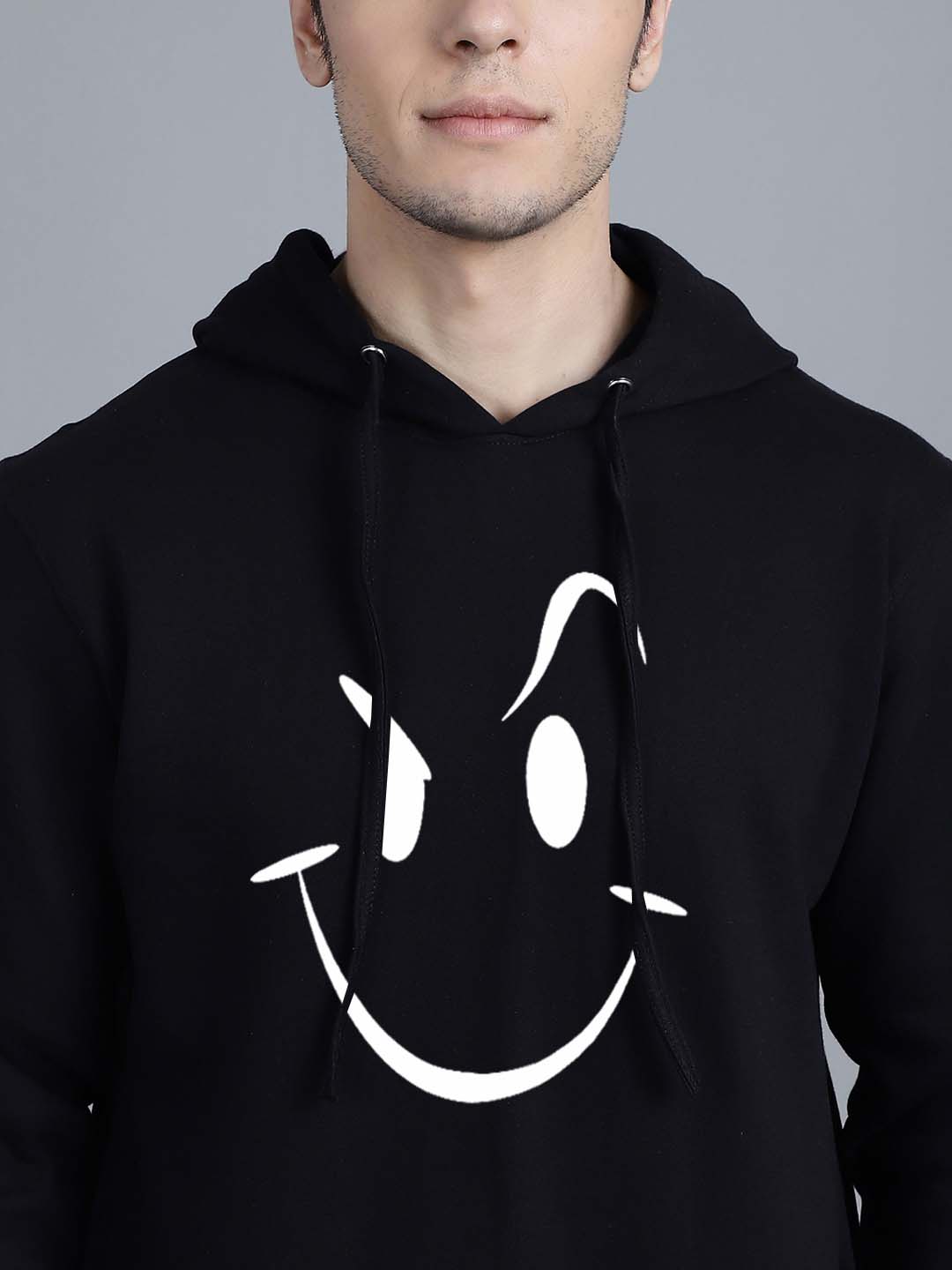 Men's Smiley Full Sleeves Hoody T-Shirt - Friskers