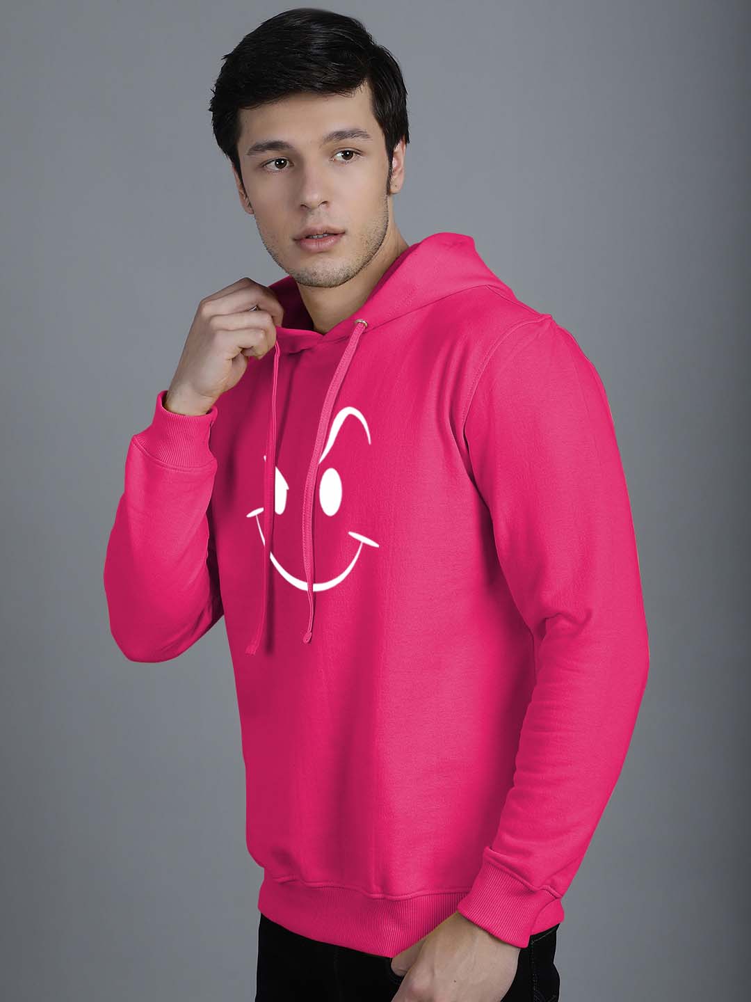 Men's Smiley Full Sleeves Hoody T-Shirt - Friskers