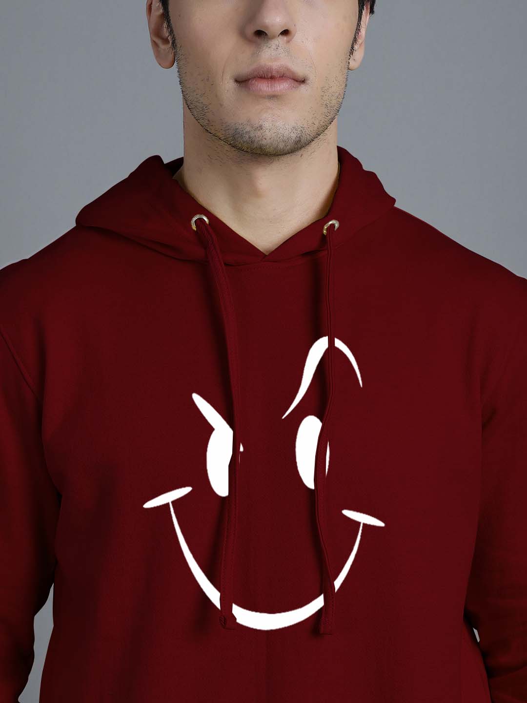 Men's Smiley Full Sleeves Hoody T-Shirt - Friskers