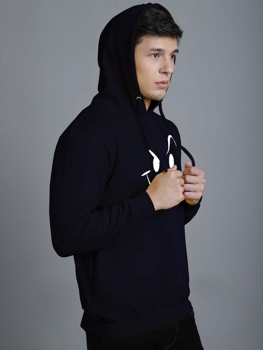 Men's Smiley Full Sleeves Hoody T-Shirt - Friskers