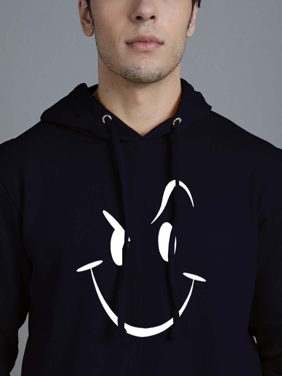 Men's Smiley Full Sleeves Hoody T-Shirt - Friskers