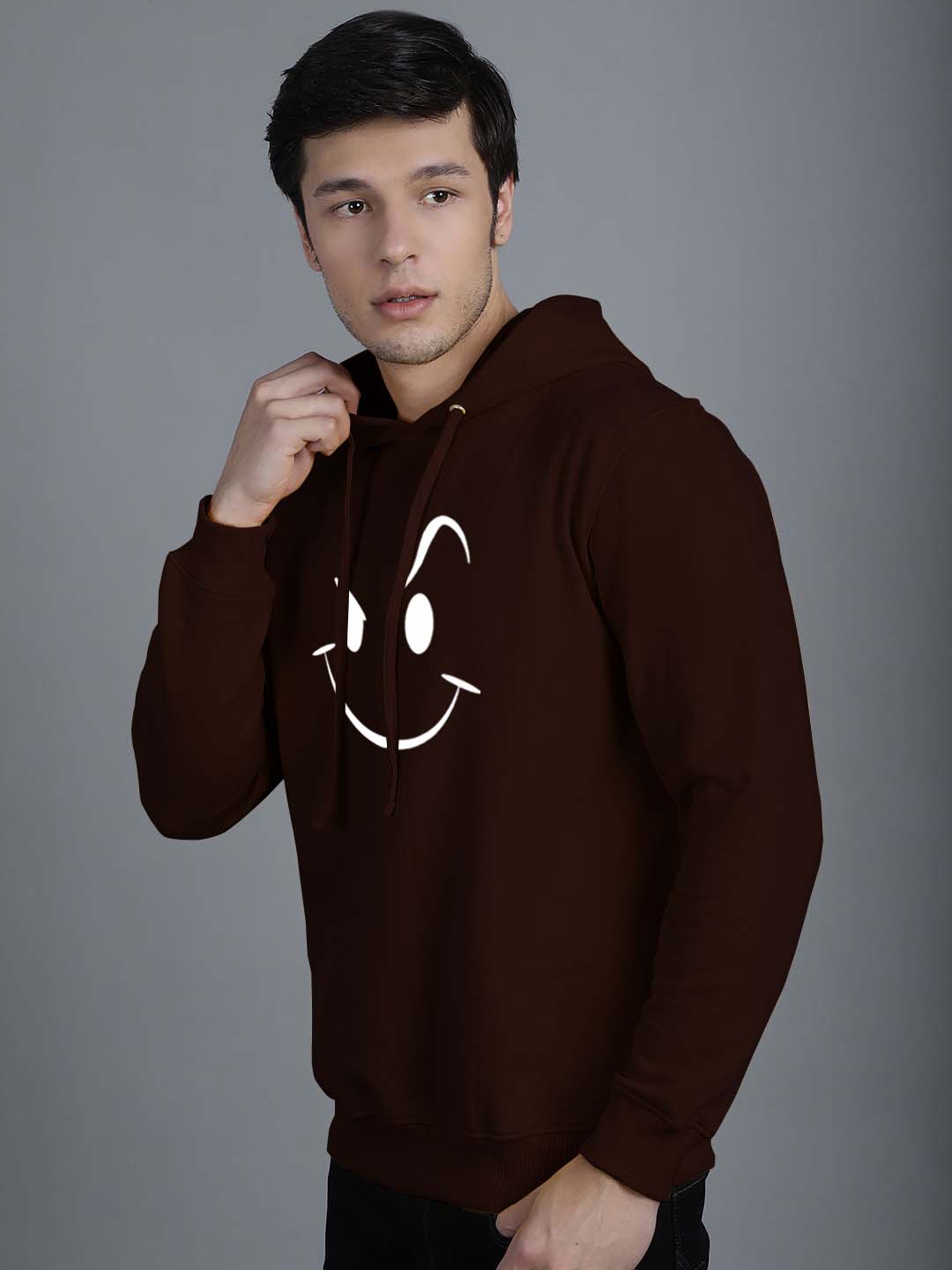 Men's Smiley Full Sleeves Hoody T-Shirt - Friskers