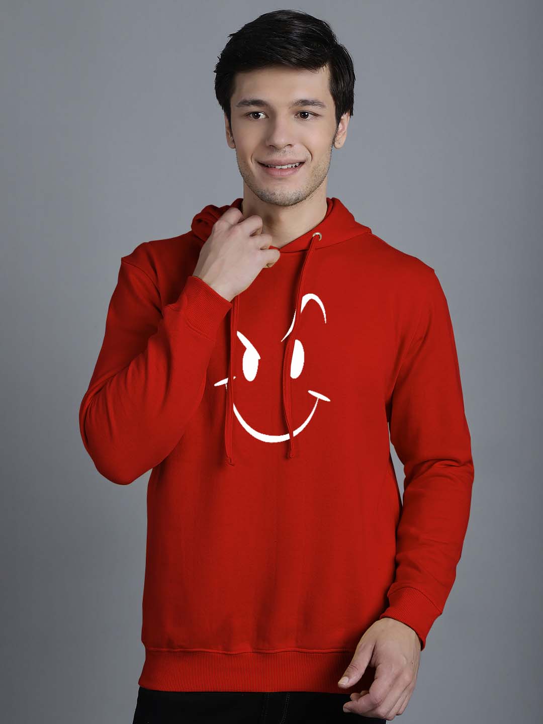 Men's Smiley Full Sleeves Hoody T-Shirt - Friskers