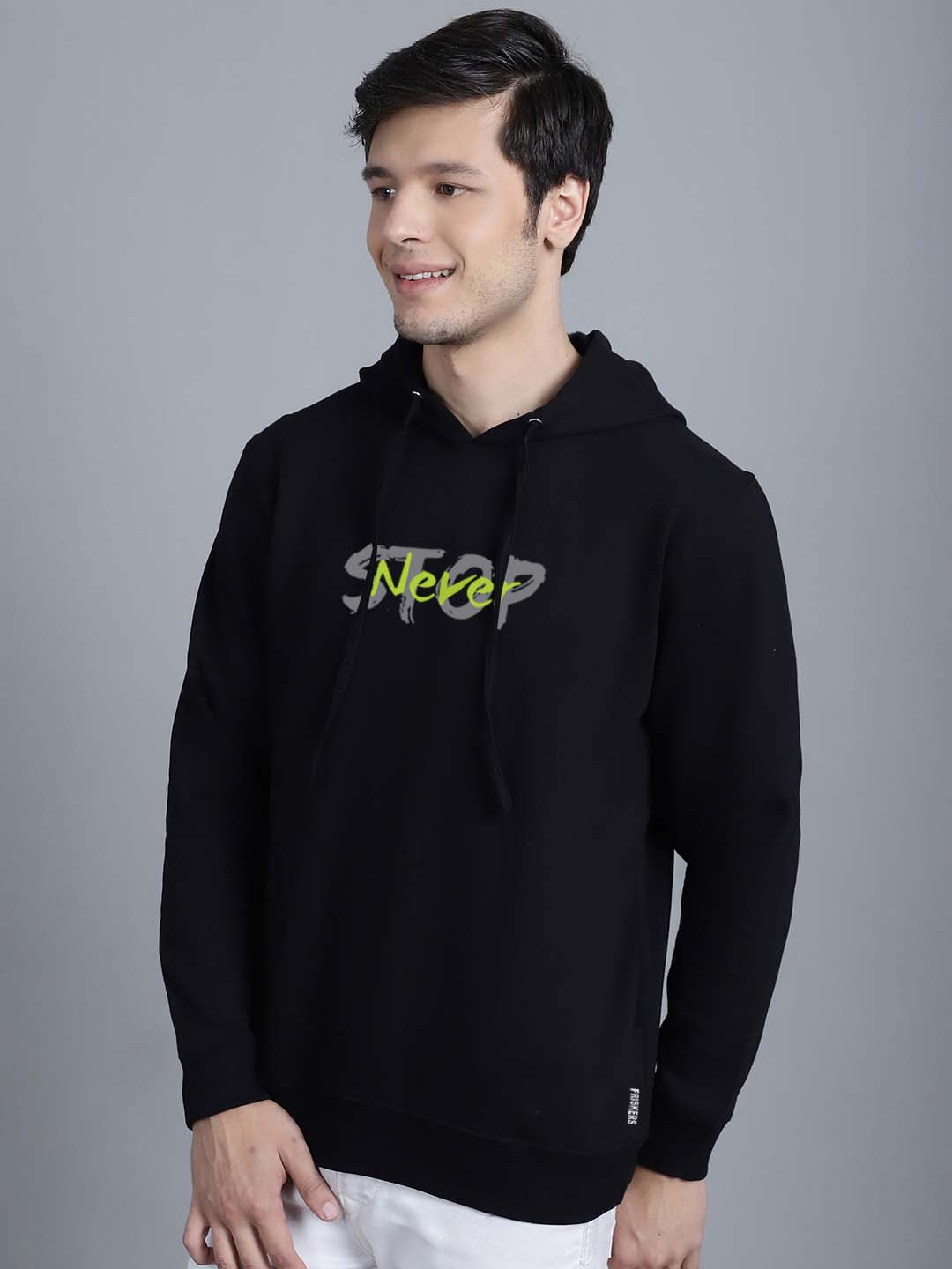 Men's Never Stop Full Sleeves Hoody T-Shirt - Friskers