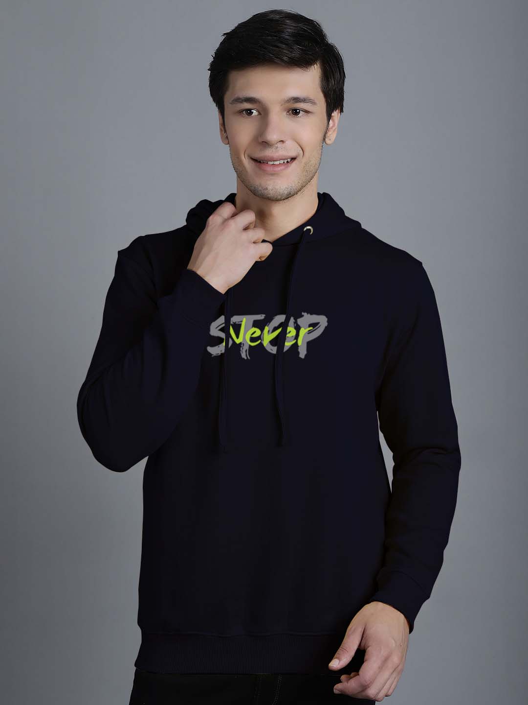 Men's Never Stop Full Sleeves Hoody T-Shirt - Friskers