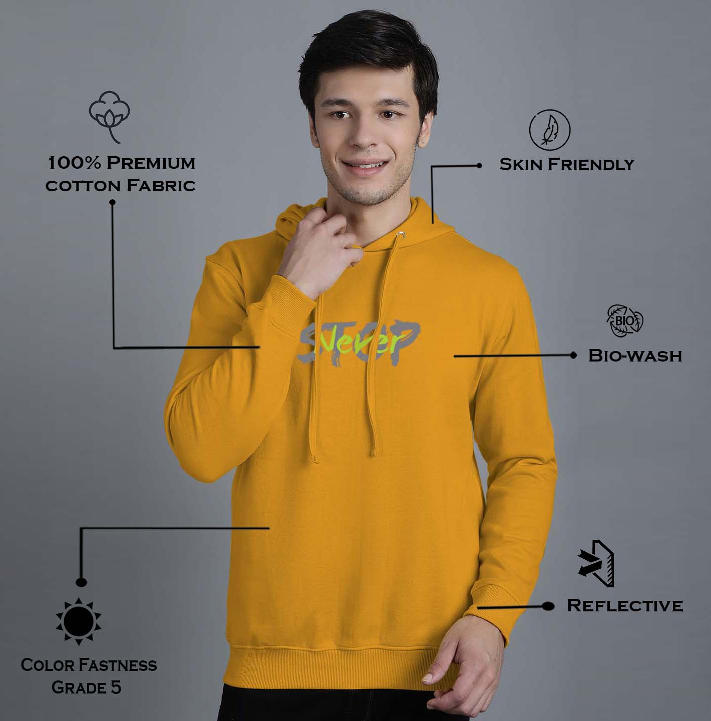 Men's Never Stop Full Sleeves Hoody T-Shirt - Friskers