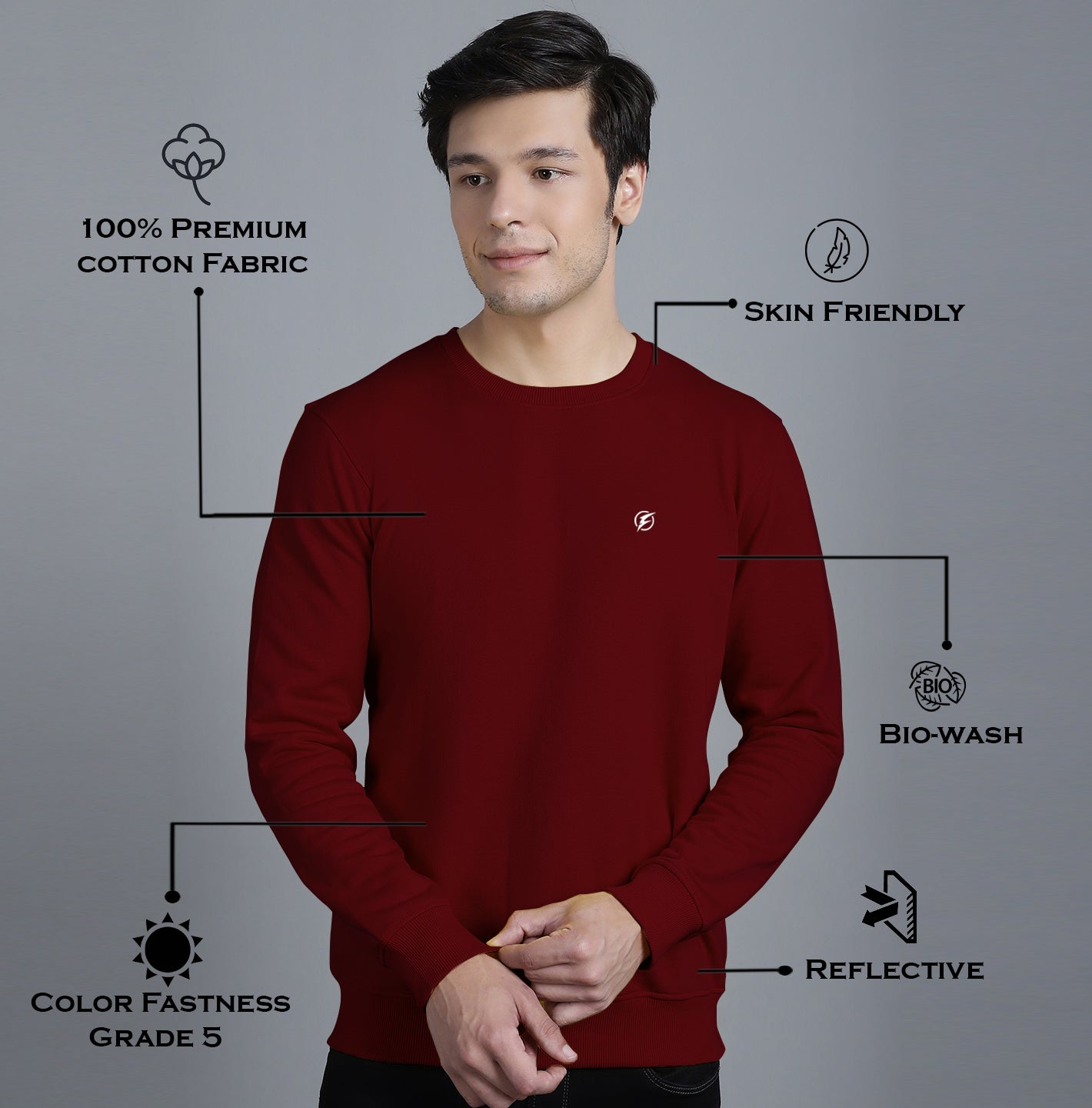 Men's Full Sleeves Casual & Cozy Sweatshirt - Friskers