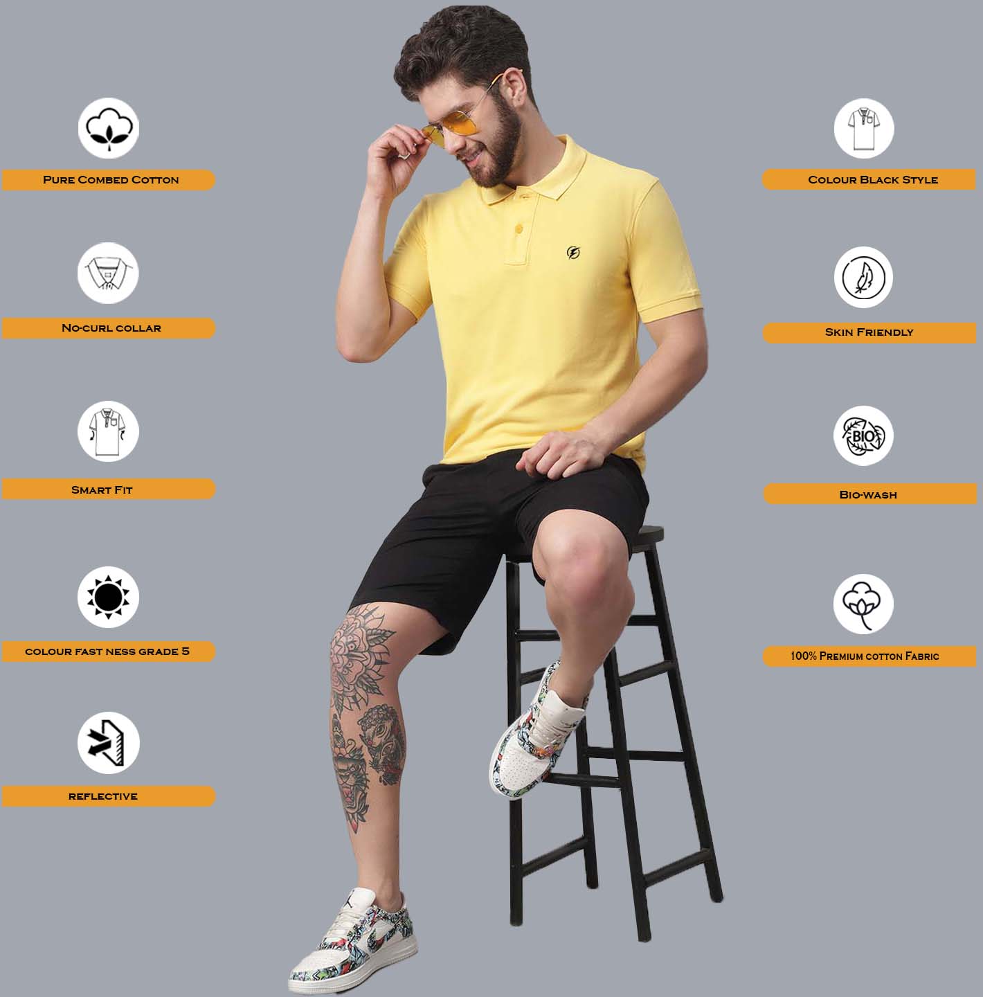 Men's Pack Of 2 Half Sleeves Solid Polo T-shirt - Friskers