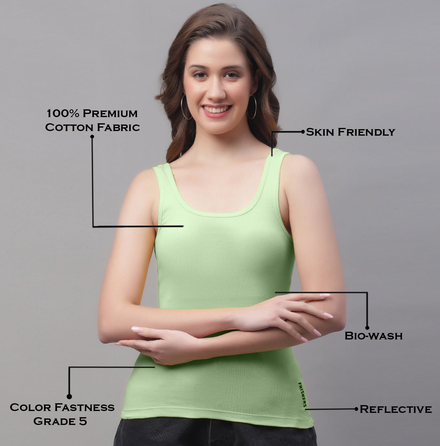 Cotton Tank Tops For Women. Casual Sleeveles Tank Top - Friskers