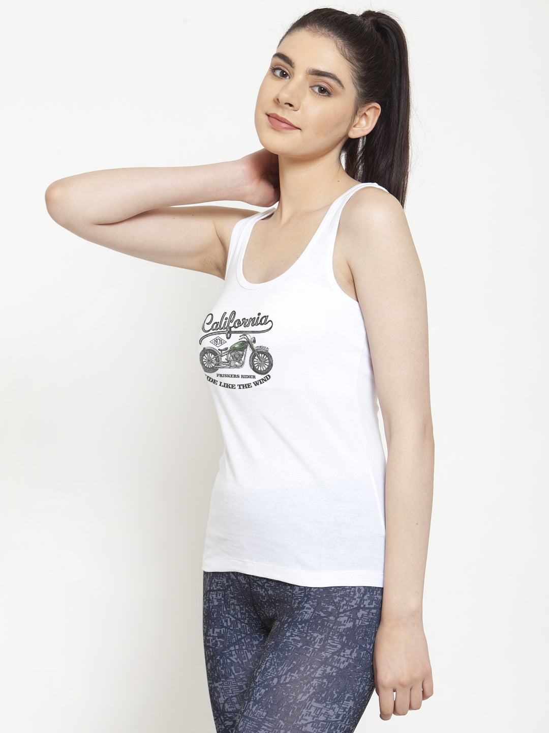 Women California Pure cotton Printed Top Vest - Friskers