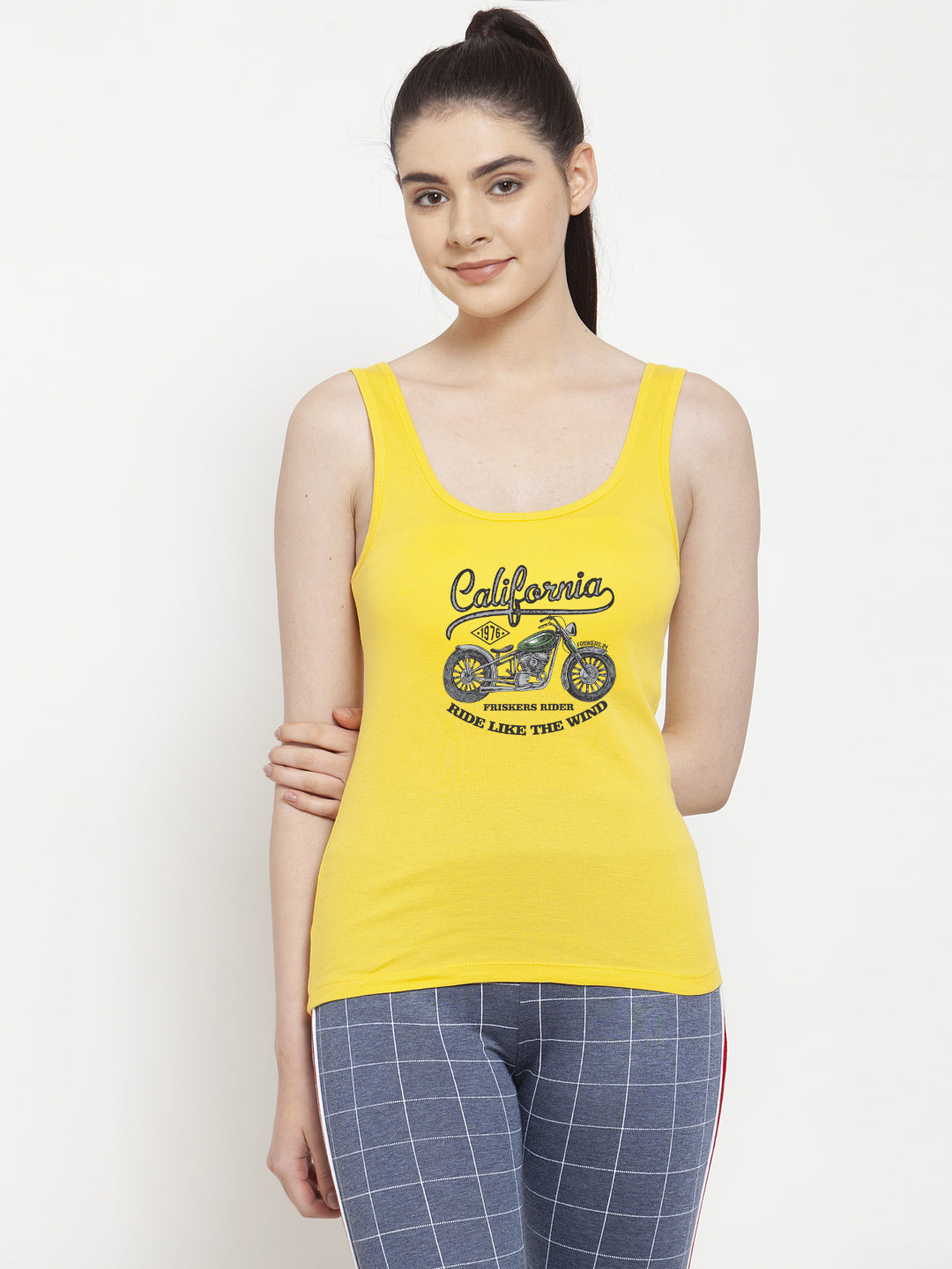 Women California Pure cotton Printed Top Vest - Friskers