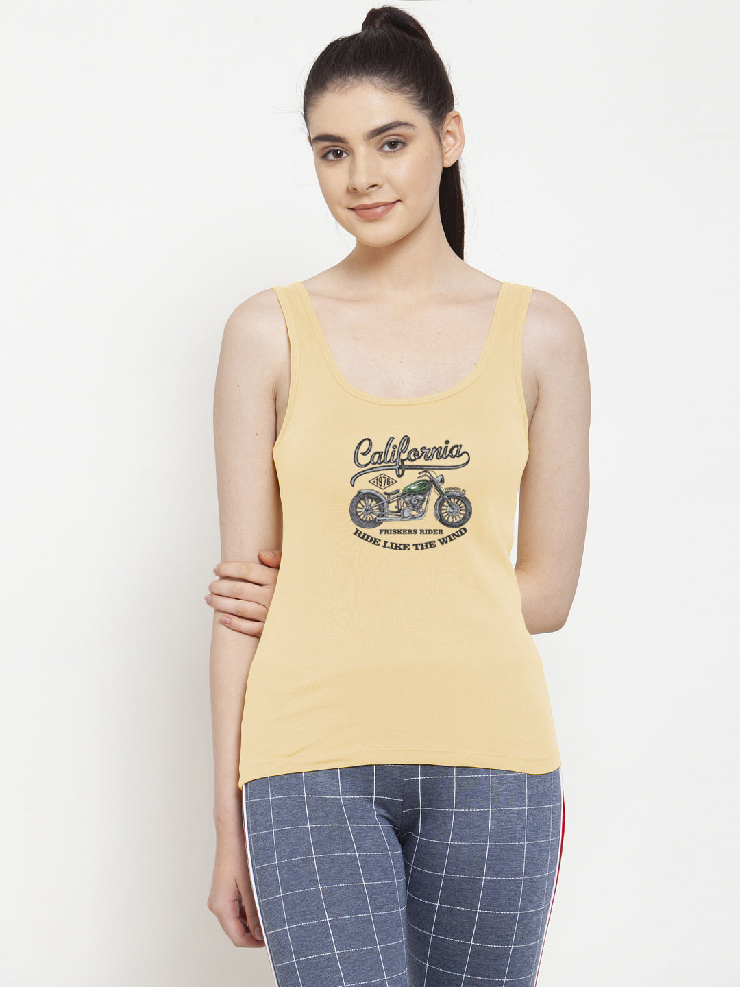 Women California Pure cotton Printed Top Vest - Friskers