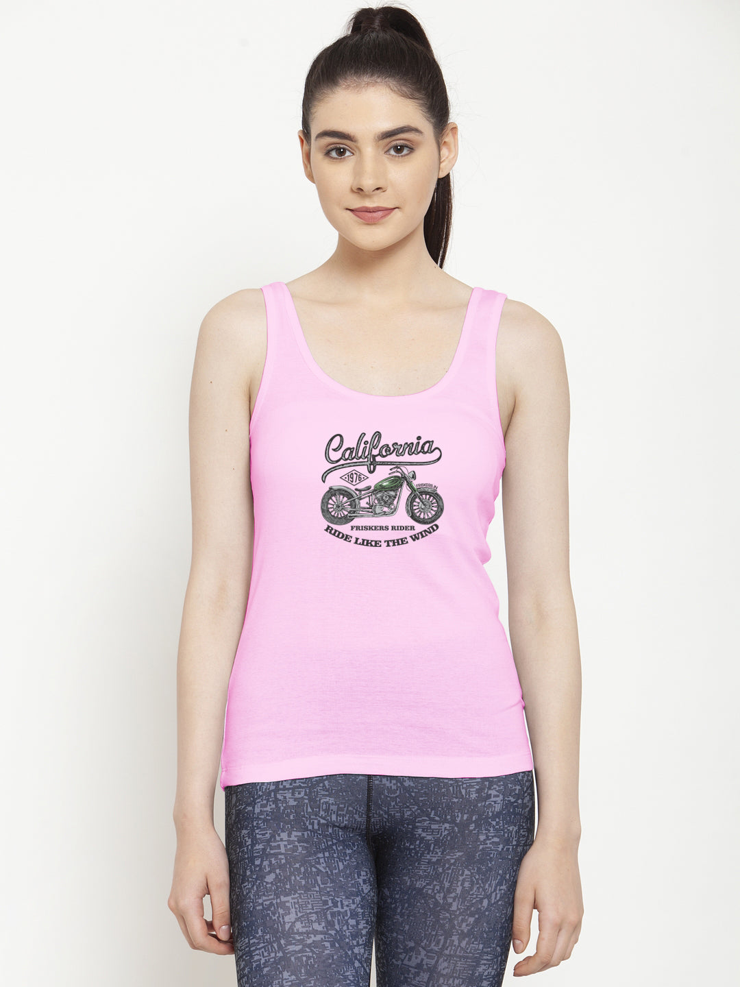 Women California Pure cotton Printed Top Vest - Friskers
