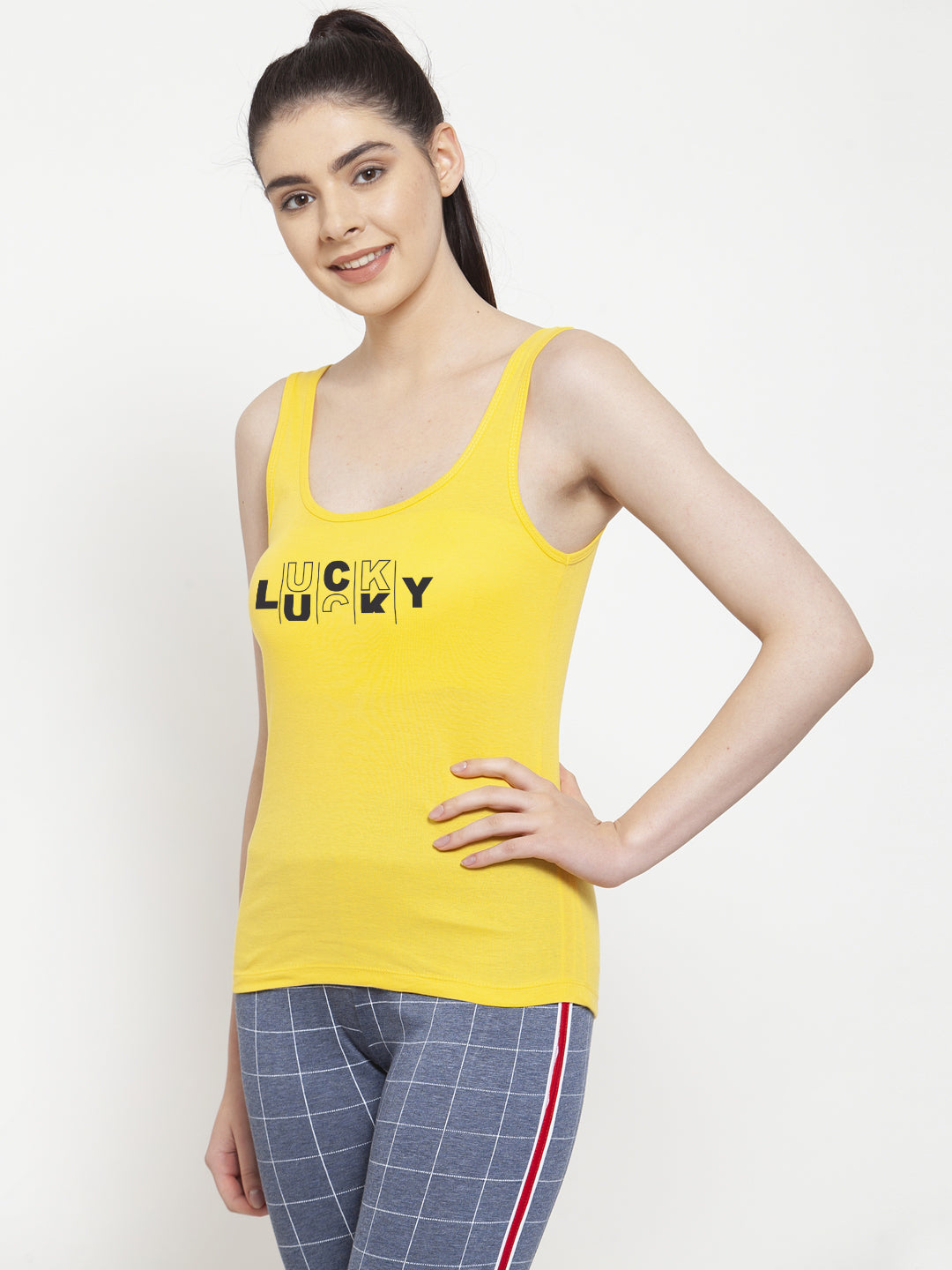 Women Lucky Pure cotton Printed Top Vest - Friskers