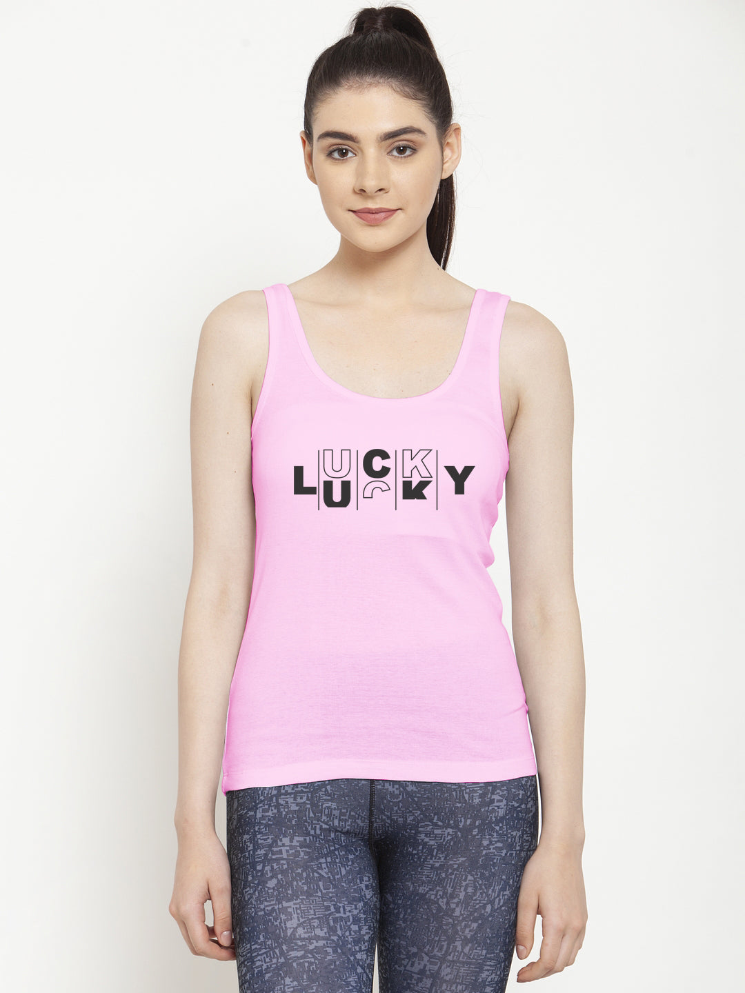 Women Lucky Pure cotton Printed Top Vest - Friskers