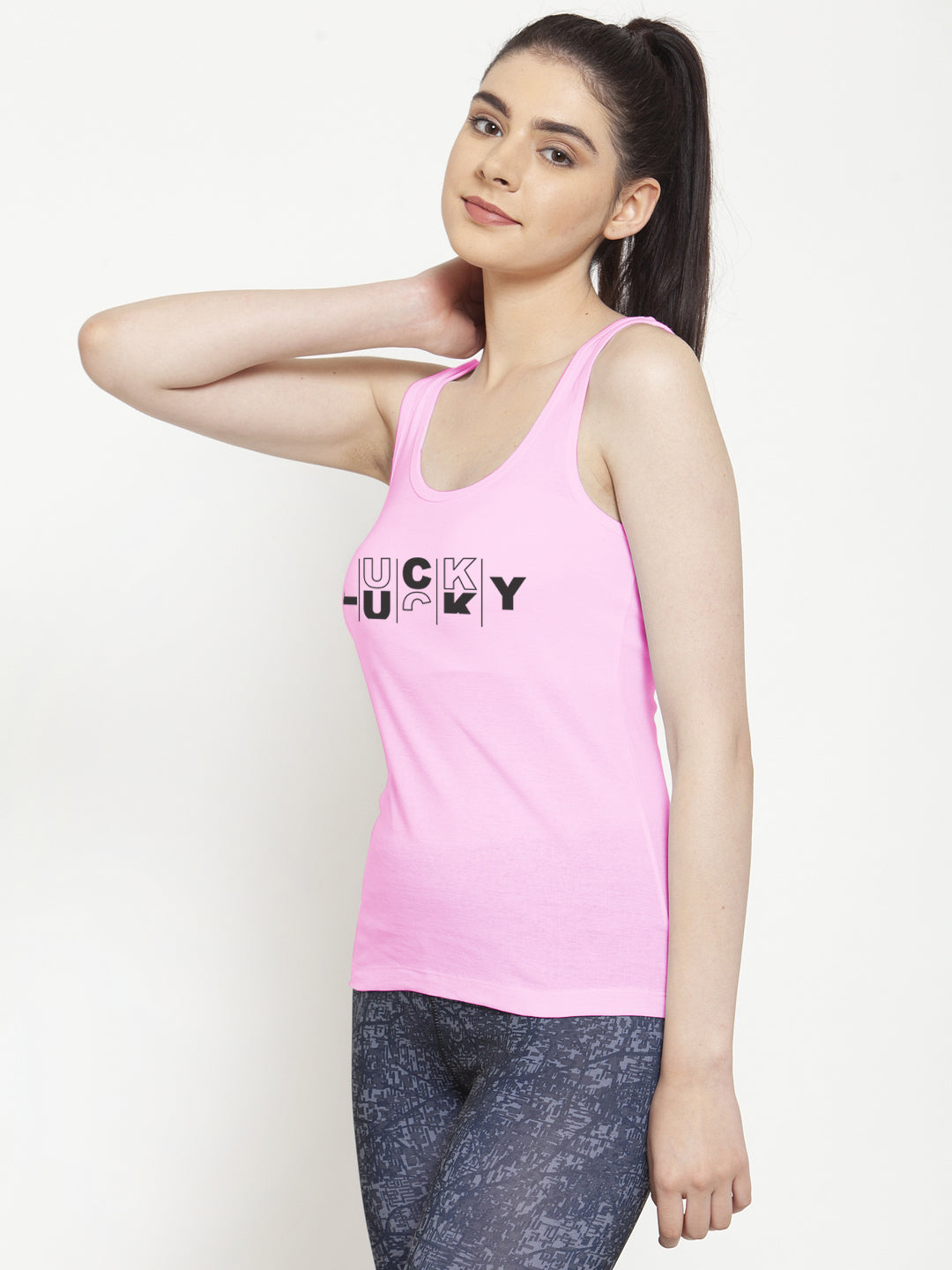 Women Lucky Pure cotton Printed Top Vest - Friskers