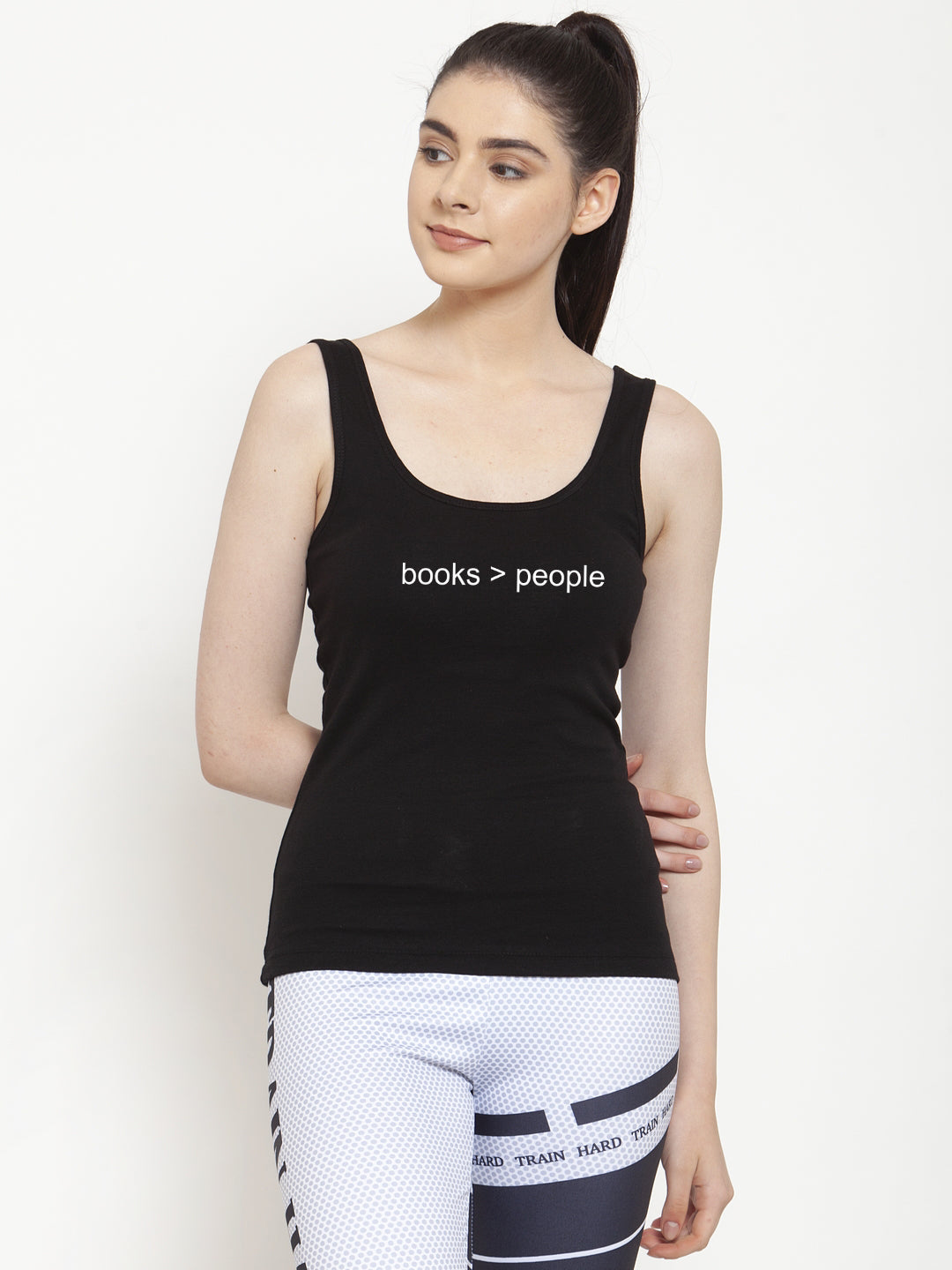 Women Books People Pure cotton Printed Top Vest - Friskers