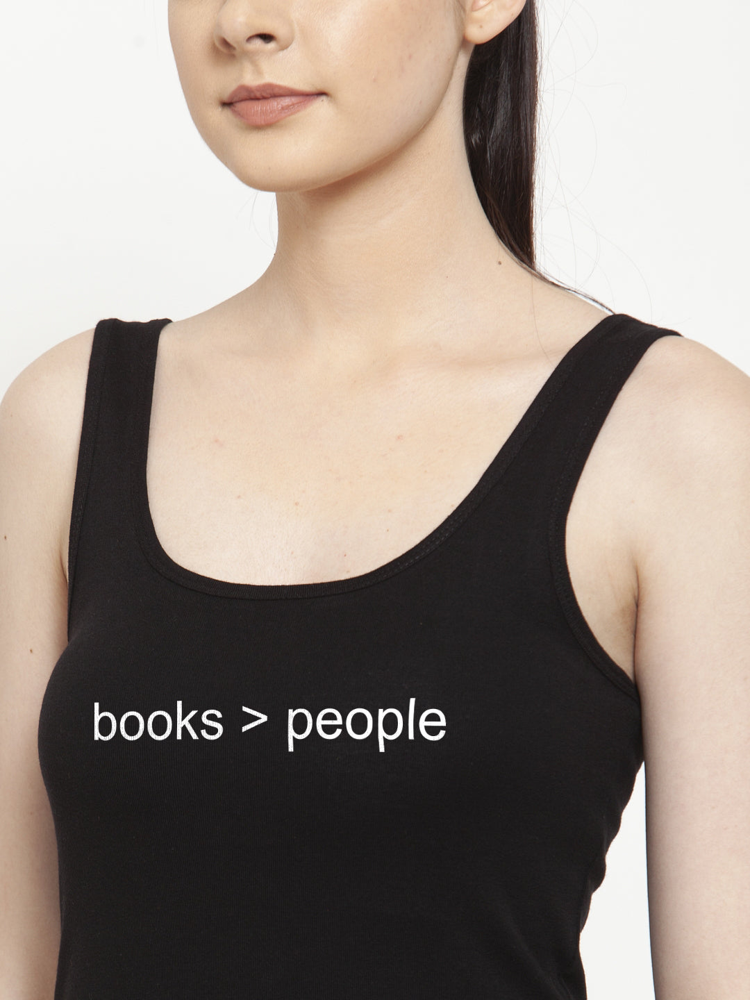 Women Books People Pure cotton Printed Top Vest - Friskers