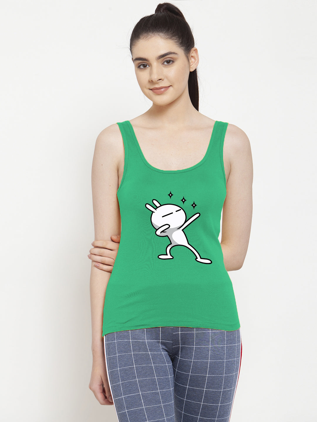 Women Three Star Pure cotton Printed Top Vest - Friskers