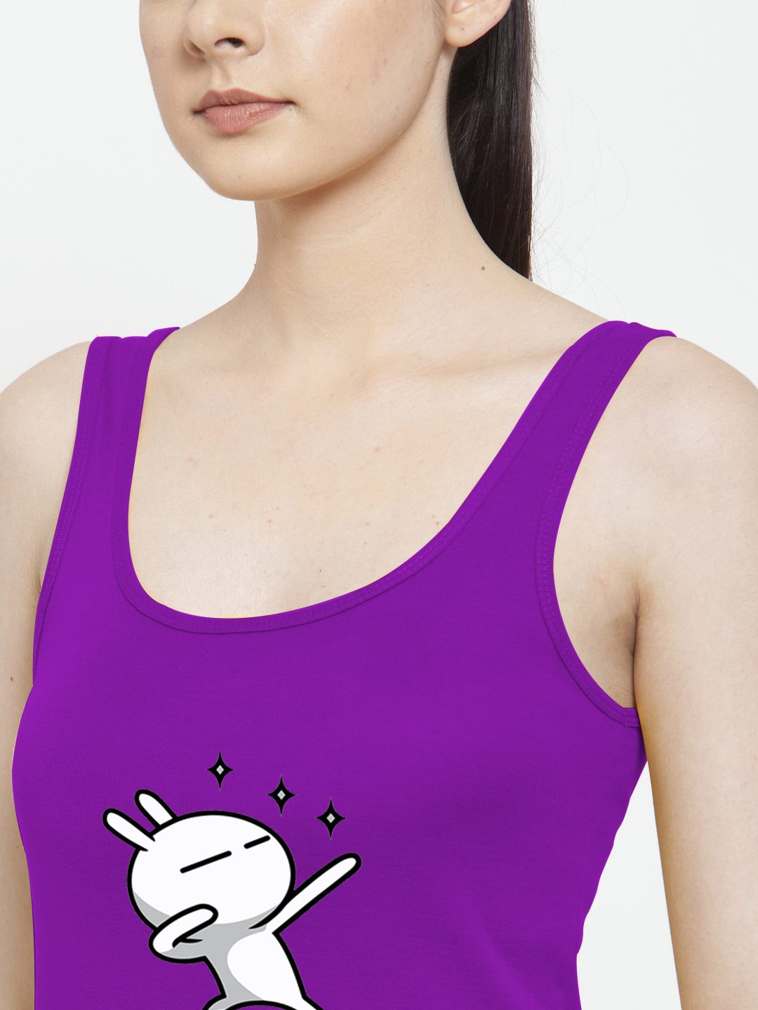 Women Three Star Pure cotton Printed Top Vest - Friskers