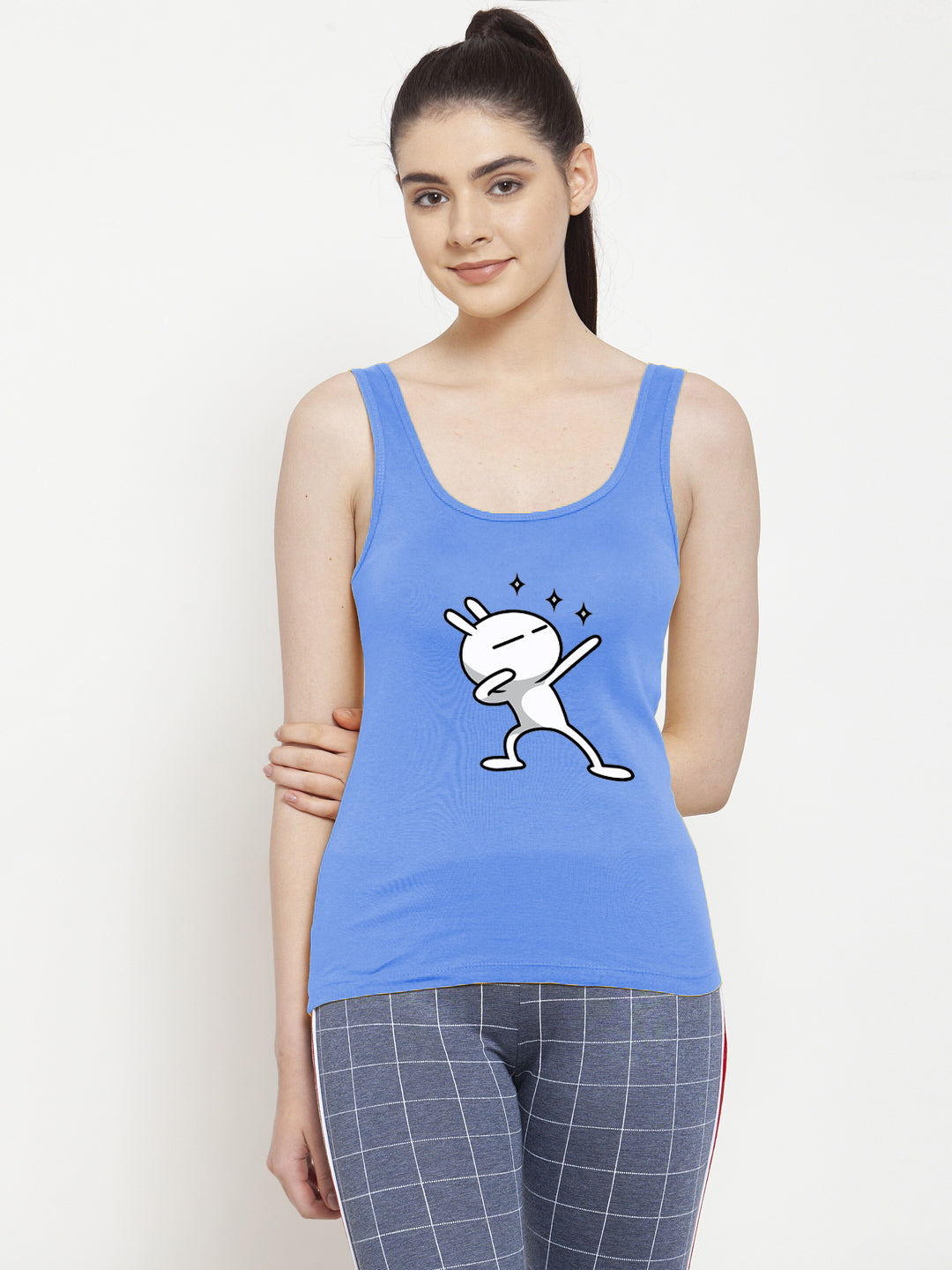 Women Three Star Pure cotton Printed Top Vest - Friskers