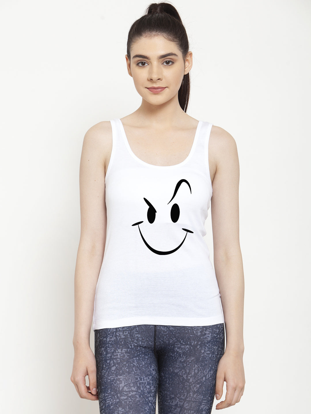 Women Smiley Pure cotton Printed Top Vest - Friskers