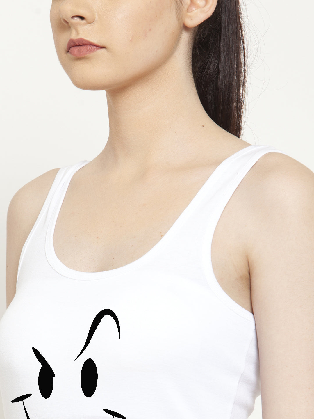 Women Smiley Pure cotton Printed Top Vest - Friskers