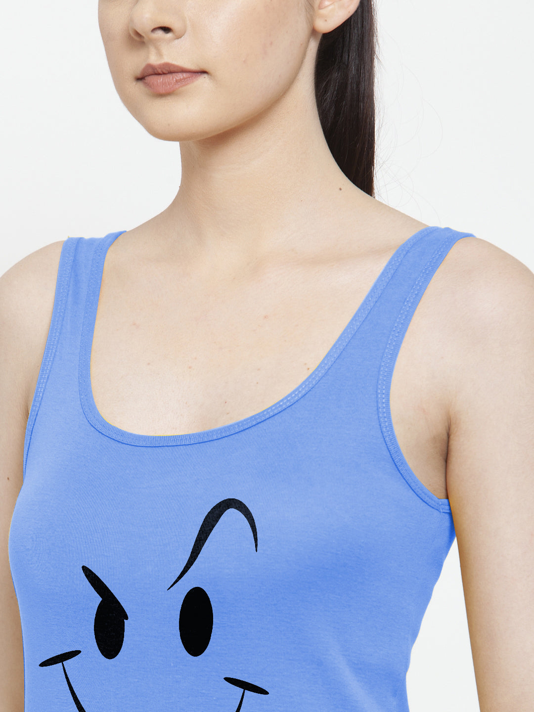 Women Smiley Pure cotton Printed Top Vest - Friskers