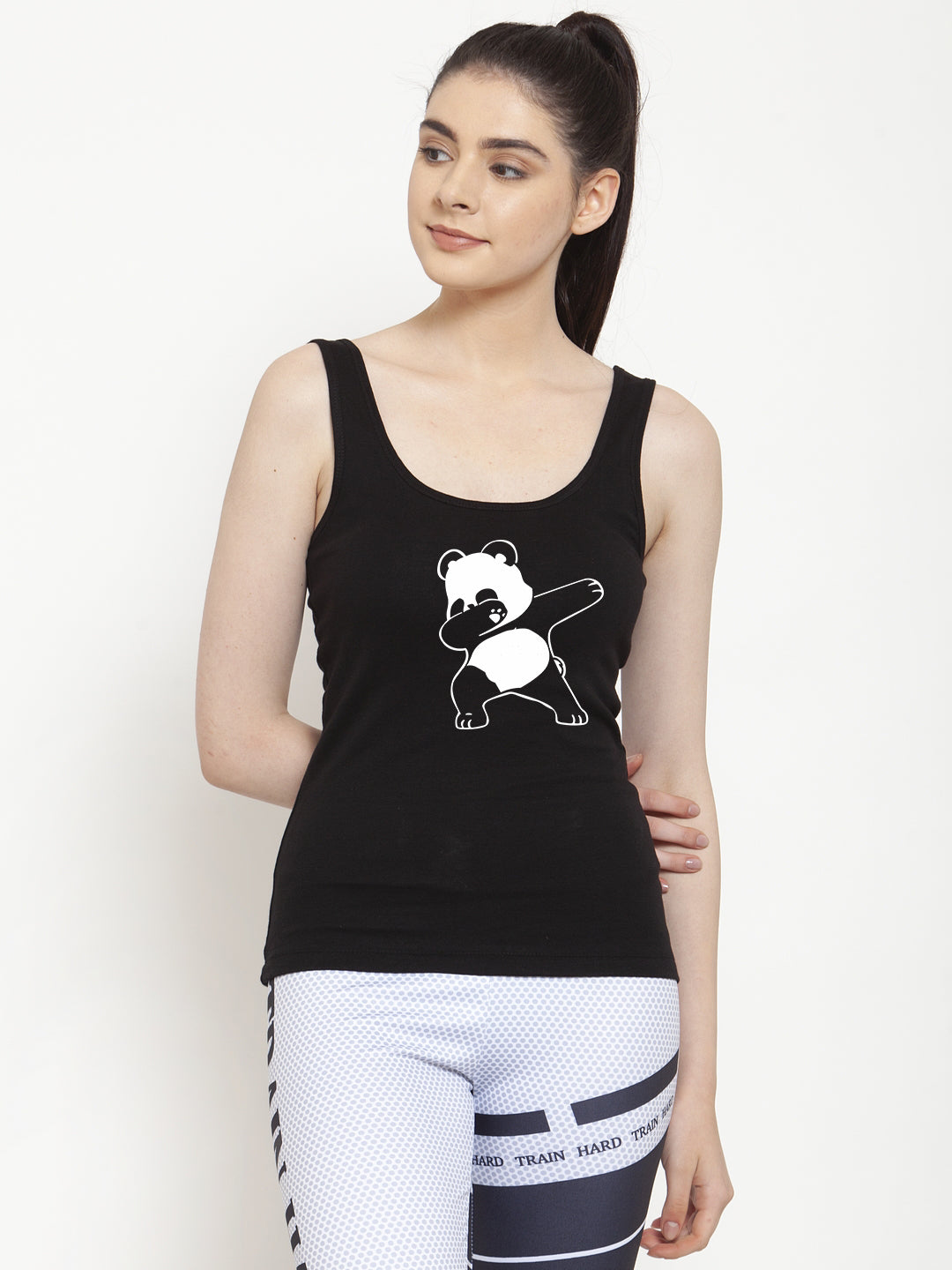 Women Bear Pure cotton Printed Top Vest - Friskers