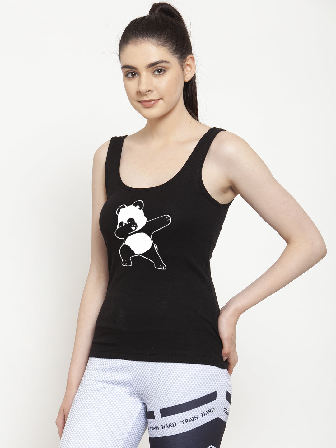 Women Bear Pure cotton Printed Top Vest - Friskers