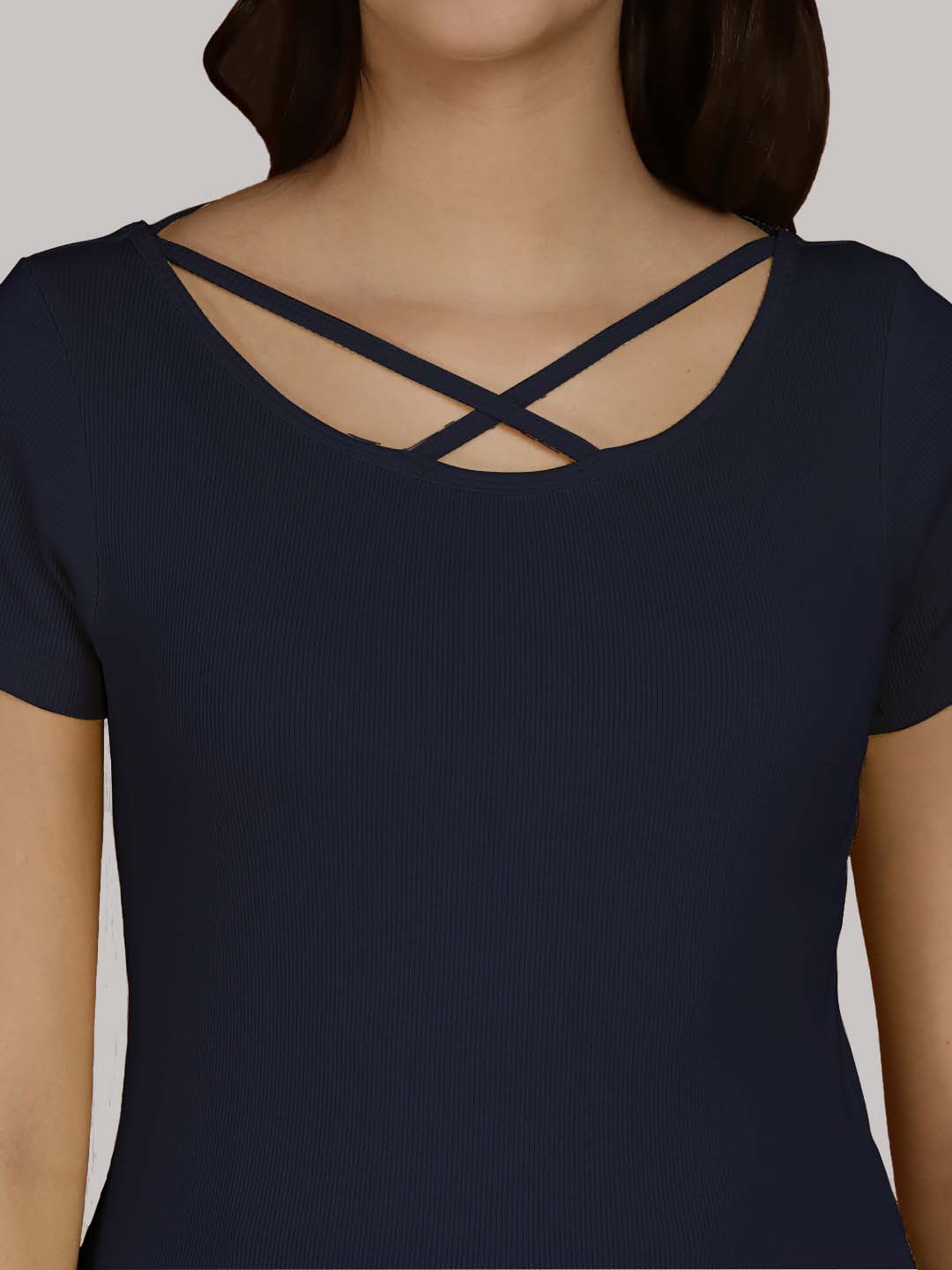 Women Solid Half Sleeves Cotton Top from western wear - Friskers